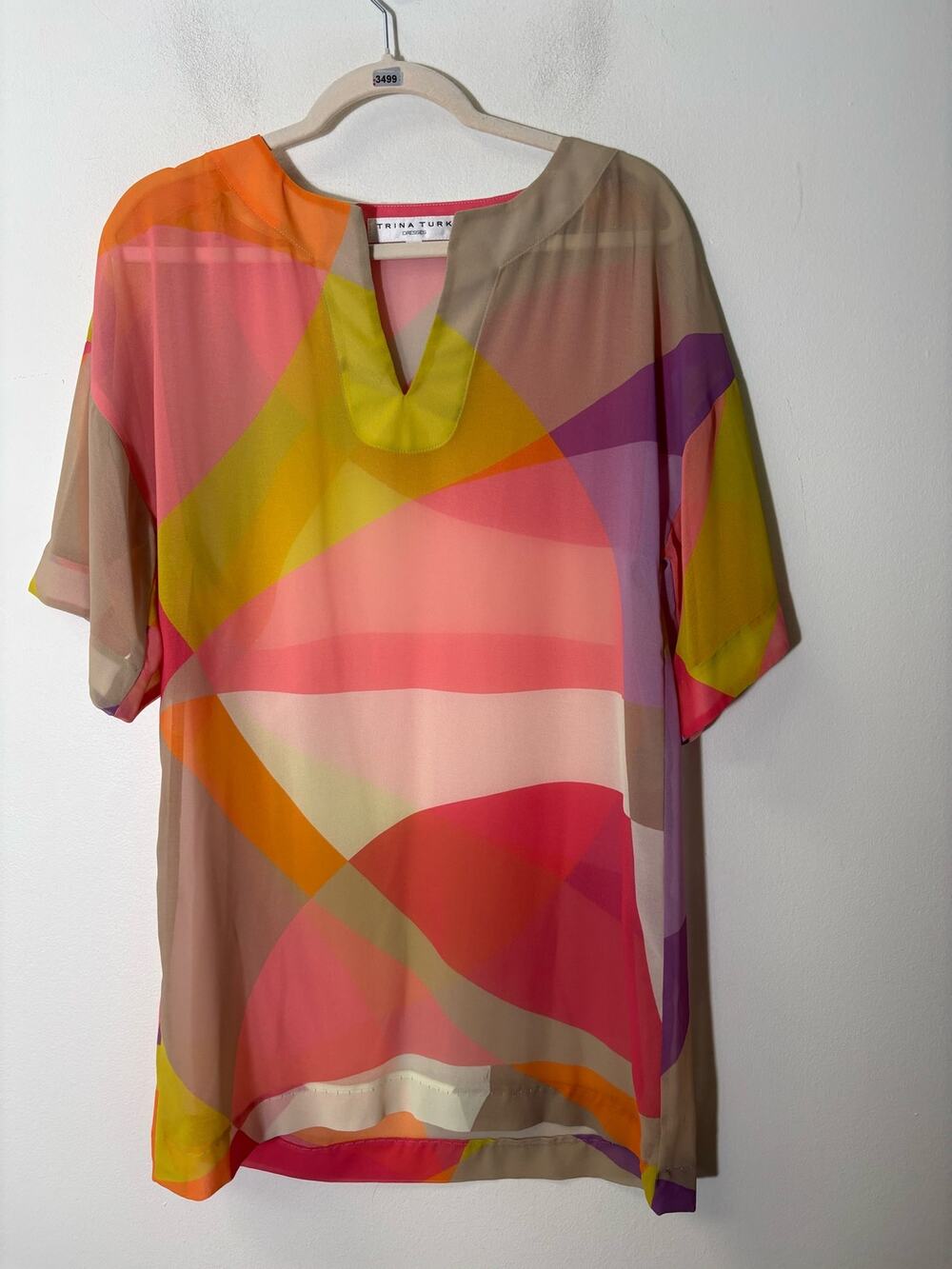 Trina Turk Multi Color Sheer Dress Sz 0
